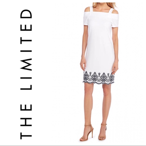 The Limited Dresses & Skirts - The Limited White Cold Shoulder Dress